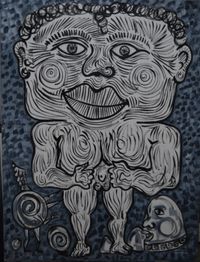 P-1145-22-23-Homo arrugues autoretrat blanc i negre-oleo 60x80 r