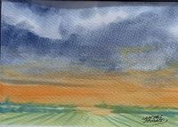 1-Paisatge capvespre-20x16,5cm-Aquarel&middot;la-Pvp 80&euro;